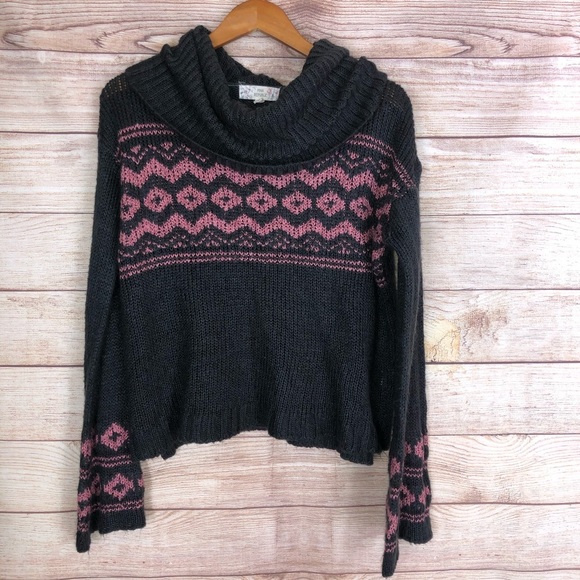 5/$25 Pink Republic Gray Cowl Neck Sweater S - Picture 2 of 7